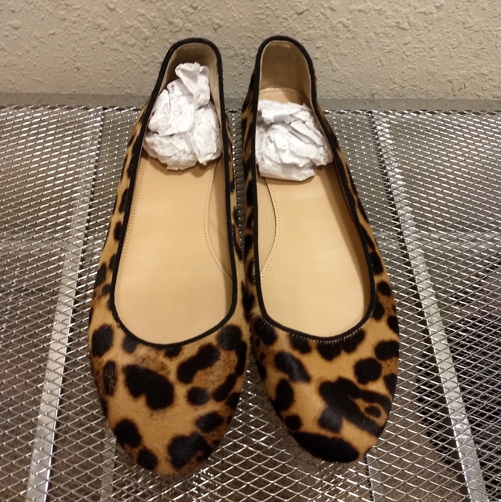 JCrew flats in leopard calf hair